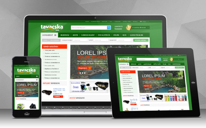 Kerti tó kiegészítők webáruháza arculattervezéssel