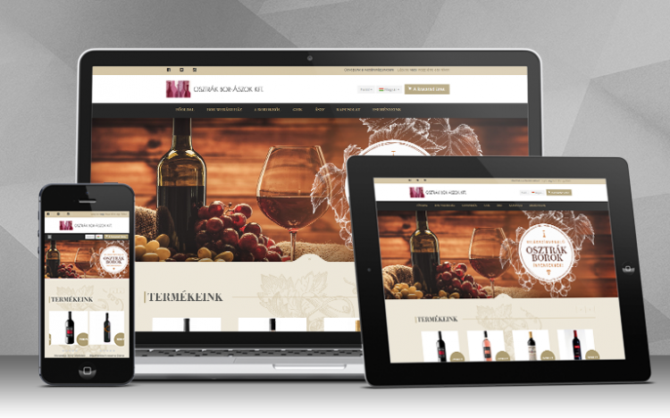Őrvidéki bor webáruház készítés, egyedi arculattervezés